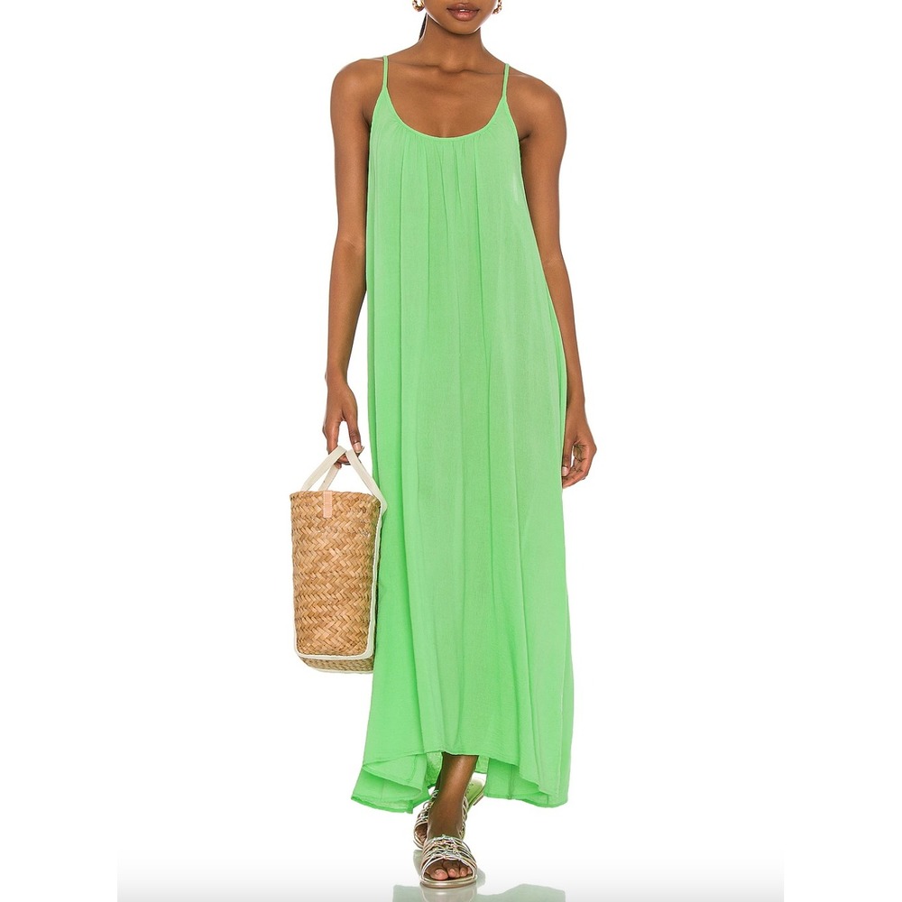 9SEED x REVOLVE Tulum Cotton Gauze Maxi Swim Coverup Dress in‎ Grass